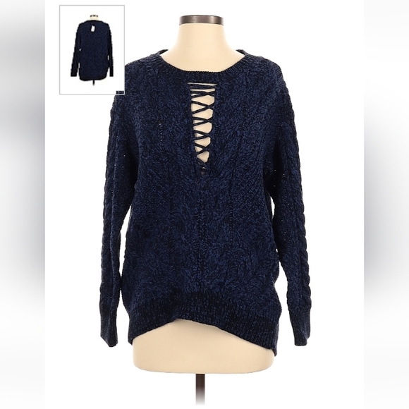 Xsmall EXPRESS Pullover Sweater, navy blue and black , Brand NEW with tags - Picture 4 of 4